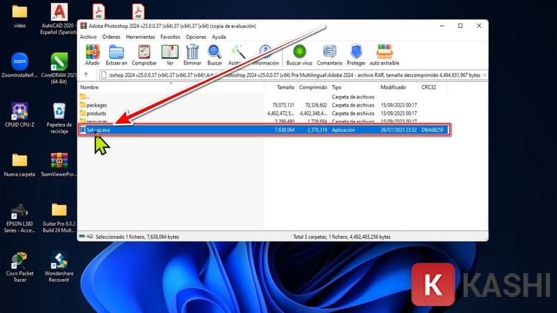 Chạy file Setup