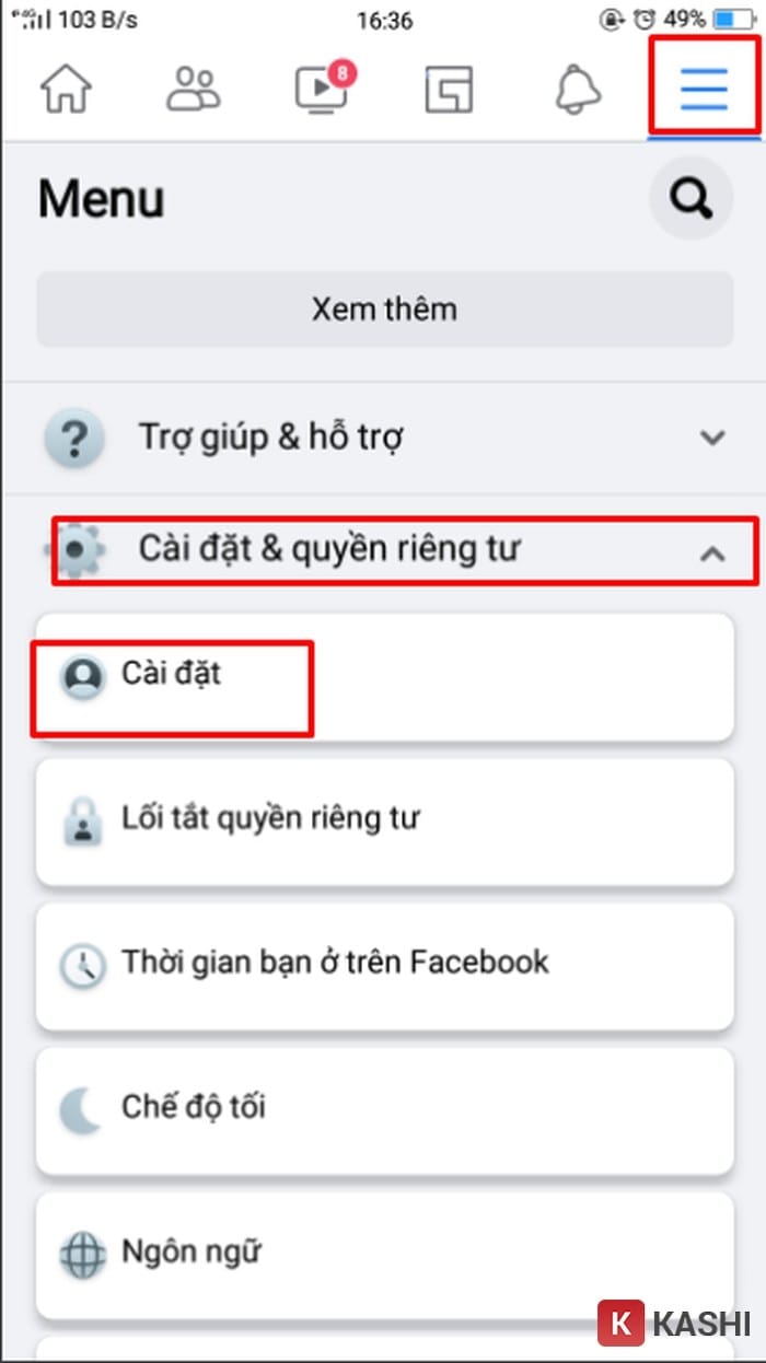Cài đặt Facebook trên điện thoại Android