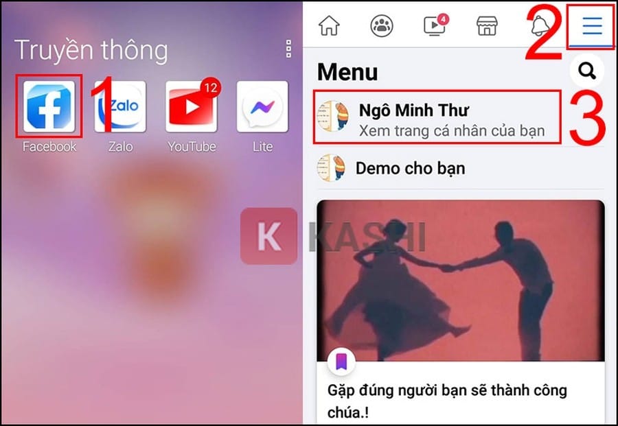 Truy cập trang cá nhân